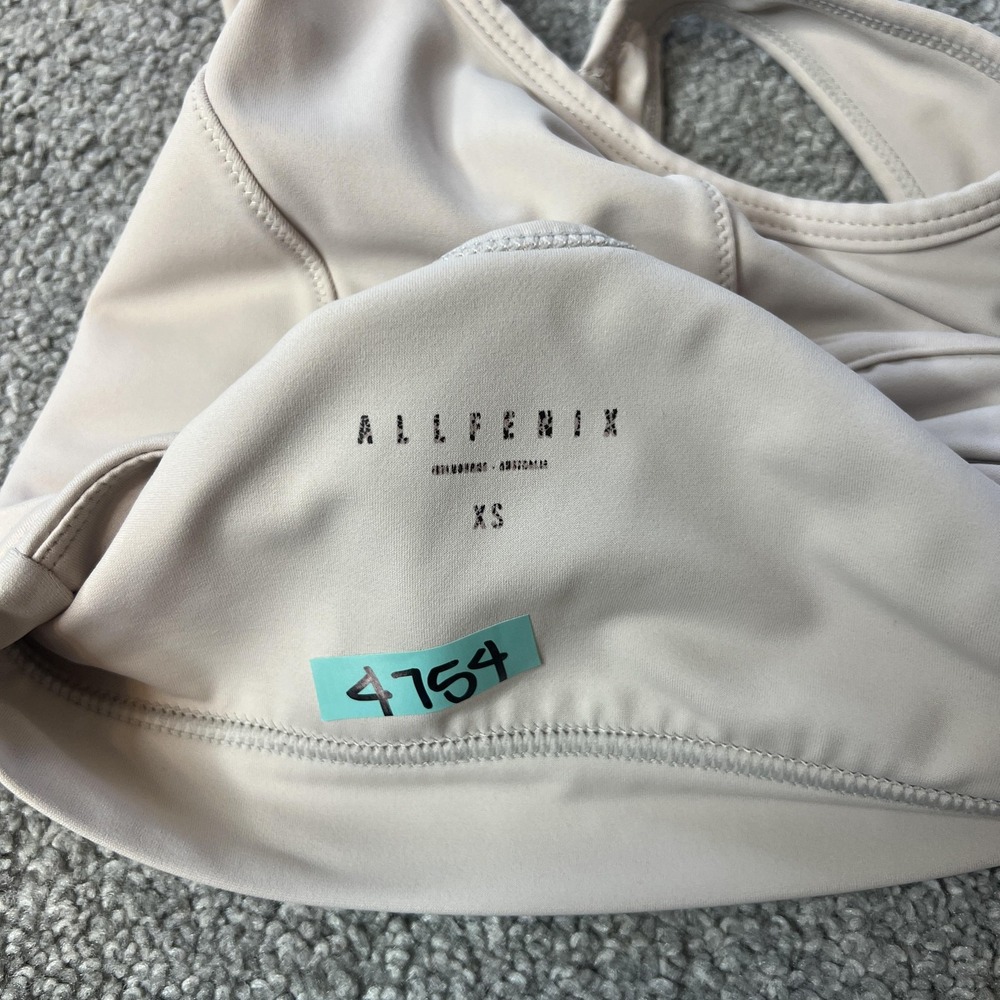 ALLFENIX Sports‎ Bra Womens XS White Scoop Neck Longline Athletic Yoga Gym - Picture 8 of 13